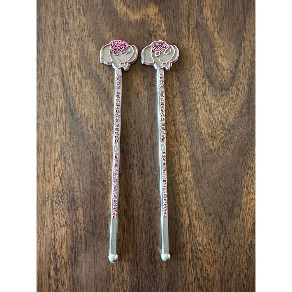 VTG John Ascuaga Nugget Casino Swizzle Stick Cocktail Drink Stir Collectibles